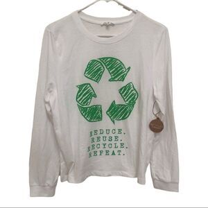 RECYCLED THREADS T-SHIRT, Reduce Reuse Recycle Repeat Size M